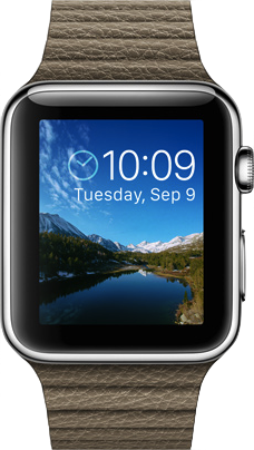Imagen a tamaño real de  Apple Watch (42mm) .