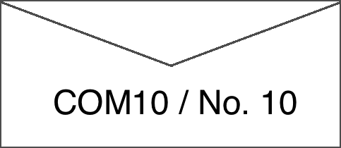 Actual size image of  COM10 (No. 10) Envelope .
