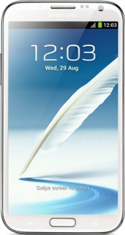 Actual size image of  Samsung Galaxy Note II .