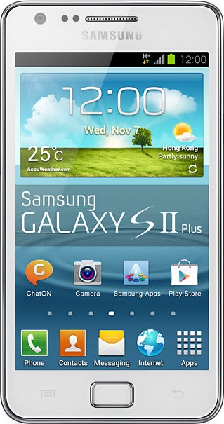 實際尺寸圖像 Samsung Galaxy S2(s ii) 。