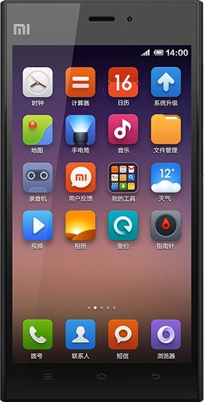 Actual size image of  xiaomi 3 .