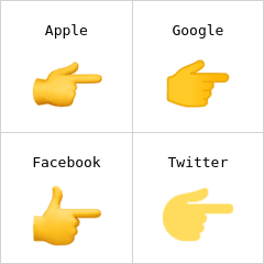 Mano apuntando índice a la derecha Emojis