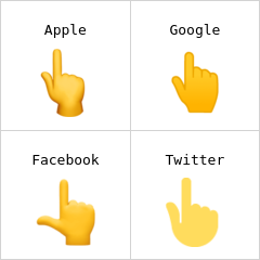 Dorso da mão com dedo indicador apontando para cima emoji