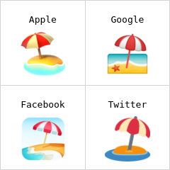 Plaj ve şemsiye emoji