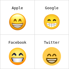 Gülen gözlerle sırıtma emoji