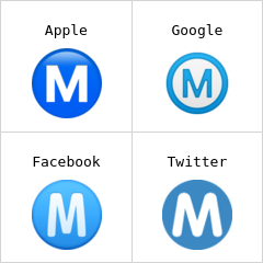 Buchstabe „M“ in Kreis Emoji