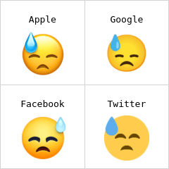 Faccina abbattuta sudata Emoji