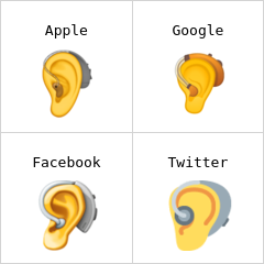 Ouvido com aparelho auditivo emoji