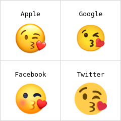 Rosto mandando um beijo emoji