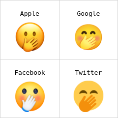 Face with hand over mouth emoji