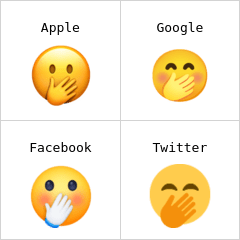 Rosto com a mão sobre a boca emoji