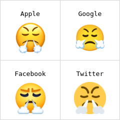 Burnundan soluyan yüz emoji