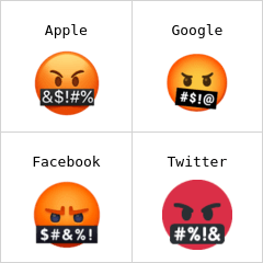 πρόσωπο με σύμβολα στο στόμα emoji