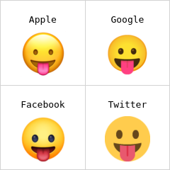 Rosto mostrando a língua emoji