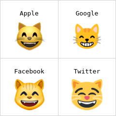 Flirende katt med smilende øyne emoji