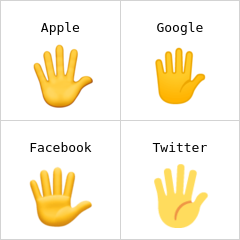 Mão aberta com os dedos separados emoji