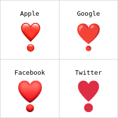 Kalp şeklinde ünlem işareti emoji