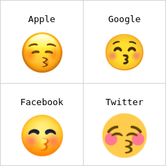 Cara besando con los ojos cerrados Emojis