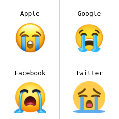 Rosto chorando aos berros emoji