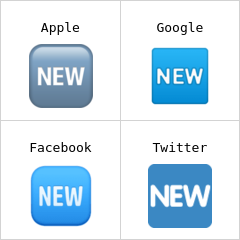 Wort „New“ in blauem Quadrat Emoji