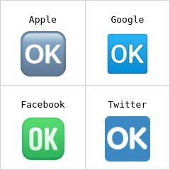Großbuchstaben OK in blauem Quadrat Emoji