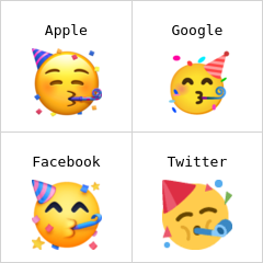 Partide eğlenen yüz emoji