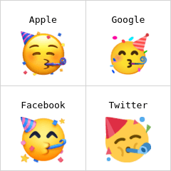 Partide eğlenen yüz emoji