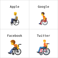 坐手动轮椅的人 表情符号