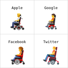 Elektrikli tekerlekli sandalyede kişi emoji