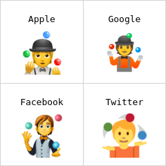 Person juggling emoji