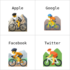 Person mountain biking emoji