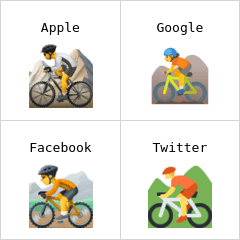 Person mountain biking emoji