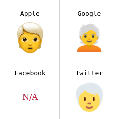 Person, white haired emoji