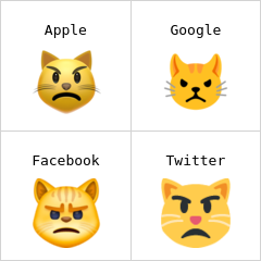 Rosto de gato mal-humorado emoji