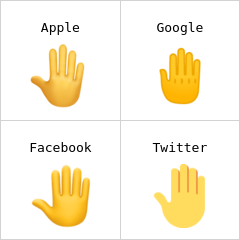 Dorso da mão levantado emoji