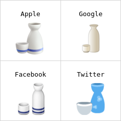 Sake-Flasche mit Tasse Emoji
