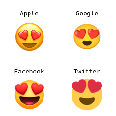 Rosto sorridente com olhos de coração emoji