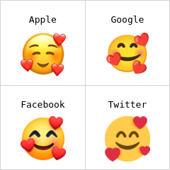 Lächelndes Gesicht mit Herzen Emoji
