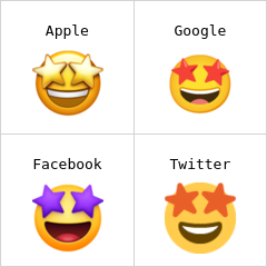 Rosto com olhar maravilhado emoji