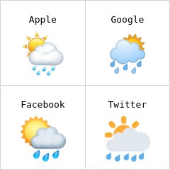 Yağmur bulutunun arkasındaki güneş emoji