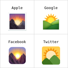 Aurora sobre montanhas emoji