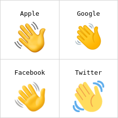 Mão acenando emoji