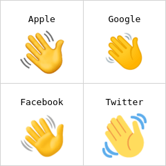 Mão acenando emoji