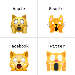 Korkuyla bağıran kedi emoji