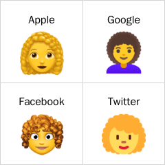 Woman, curly haired اموجی