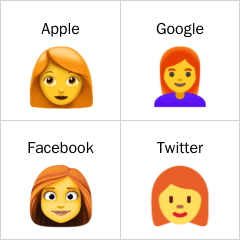 Woman, red haired इमोजी