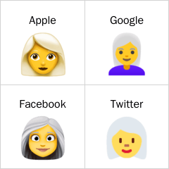 Woman, white haired емодзі