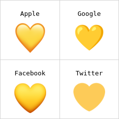 Coração amarelo emoji