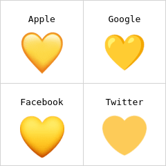 Coração amarelo emoji