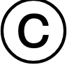 حرف "c" اللاتيني الصغير المحاط بدائرة